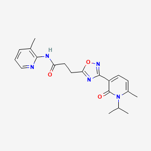 molecular formula C20H23N5O3 B4502420 3-{3-[6-Methyl-2-oxo-1-(propan-2-YL)-1,2-dihydropyridin-3-YL]-1,2,4-oxadiazol-5-YL}-N-(3-methylpyridin-2-YL)propanamide 