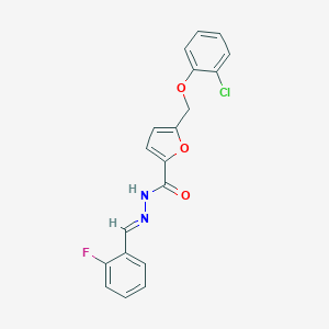 molecular formula C19H14ClFN2O3 B450243 5-[(2-chlorophenoxy)methyl]-N'-(2-fluorobenzylidene)-2-furohydrazide 