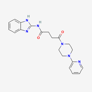 molecular formula C20H22N6O2 B4502454 N-1H-苯并咪唑-2-基-4-氧代-4-[4-(2-吡啶基)-1-哌嗪基]丁酰胺 