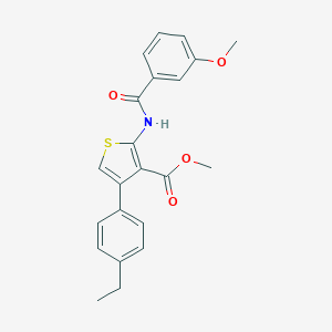 molecular formula C22H21NO4S B450248 Methyl 4-(4-ethylphenyl)-2-[(3-methoxybenzoyl)amino]-3-thiophenecarboxylate 