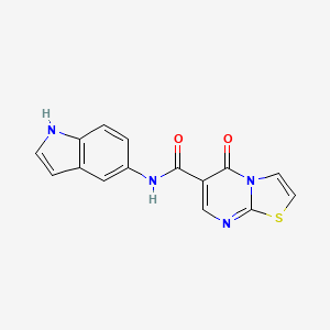 molecular formula C15H10N4O2S B4502489 N-(1H-indol-5-yl)-5-oxo-5H-[1,3]thiazolo[3,2-a]pyrimidine-6-carboxamide 