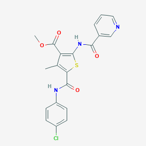 Methyl 5-[(4-chlorophenyl)carbamoyl]-4-methyl-2-[(pyridin-3-ylcarbonyl)amino]thiophene-3-carboxylate