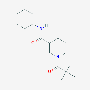 molecular formula C17H30N2O2 B4502493 N-环己基-1-(2,2-二甲基丙酰)-3-哌啶甲酰胺 