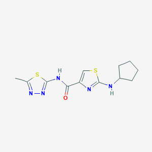 molecular formula C12H15N5OS2 B4502504 2-(cyclopentylamino)-N-[(2E)-5-methyl-1,3,4-thiadiazol-2(3H)-ylidene]-1,3-thiazole-4-carboxamide 