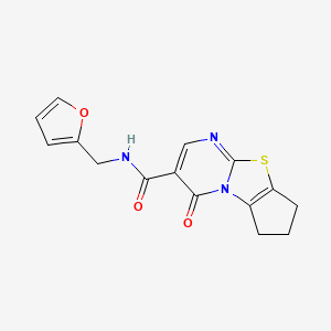 molecular formula C15H13N3O3S B4502513 N-(furan-2-ylmethyl)-4-oxo-4,6,7,8-tetrahydrocyclopenta[4,5]thiazolo[3,2-a]pyrimidine-3-carboxamide 