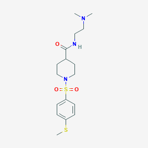 molecular formula C17H27N3O3S2 B4502522 N-[2-(dimethylamino)ethyl]-1-{[4-(methylthio)phenyl]sulfonyl}-4-piperidinecarboxamide 