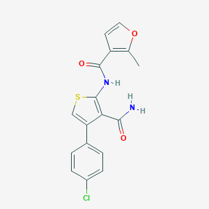 molecular formula C17H13ClN2O3S B450253 N-[3-carbamoyl-4-(4-chlorophenyl)thiophen-2-yl]-2-methylfuran-3-carboxamide 