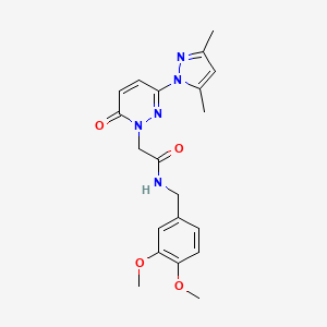 molecular formula C20H23N5O4 B4502536 N-(3,4-dimethoxybenzyl)-2-[3-(3,5-dimethyl-1H-pyrazol-1-yl)-6-oxopyridazin-1(6H)-yl]acetamide 