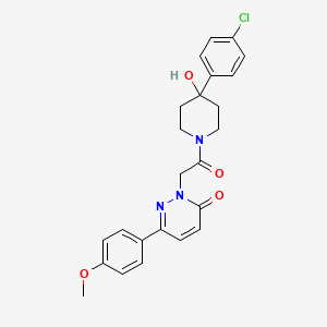 molecular formula C24H24ClN3O4 B4502560 2-{2-[4-(4-氯苯基)-4-羟基-1-哌啶基]-2-氧代乙基}-6-(4-甲氧基苯基)-3(2H)-吡哒嗪酮 