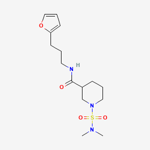 molecular formula C15H25N3O4S B4502574 1-[(dimethylamino)sulfonyl]-N-[3-(2-furyl)propyl]-3-piperidinecarboxamide 