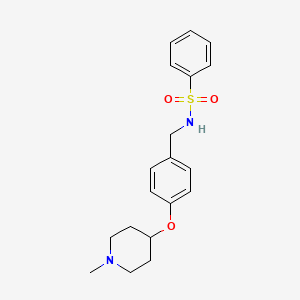 molecular formula C19H24N2O3S B4502583 N-{4-[(1-methyl-4-piperidinyl)oxy]benzyl}benzenesulfonamide 