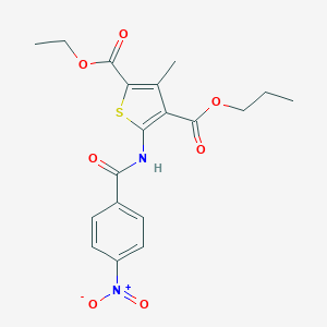 molecular formula C19H20N2O7S B450259 2-Ethyl 4-propyl 5-({4-nitrobenzoyl}amino)-3-methyl-2,4-thiophenedicarboxylate 