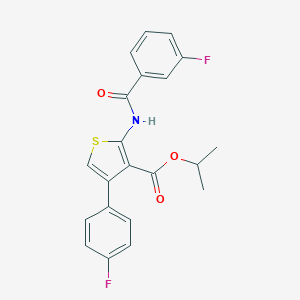 molecular formula C21H17F2NO3S B450260 Isopropyl 2-[(3-fluorobenzoyl)amino]-4-(4-fluorophenyl)-3-thiophenecarboxylate 