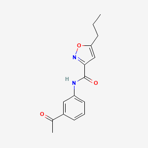 molecular formula C15H16N2O3 B4502600 N-(3-acetylphenyl)-5-propyl-3-isoxazolecarboxamide 