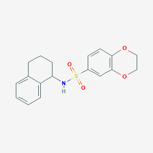 molecular formula C18H19NO4S B4502626 N-(1,2,3,4-tetrahydro-1-naphthalenyl)-2,3-dihydro-1,4-benzodioxine-6-sulfonamide 