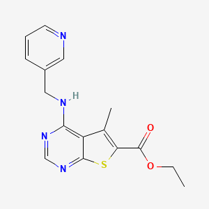 molecular formula C16H16N4O2S B4502638 ethyl 5-methyl-4-[(3-pyridinylmethyl)amino]thieno[2,3-d]pyrimidine-6-carboxylate 