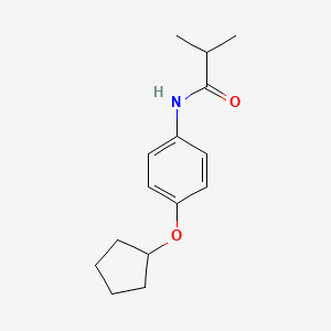 molecular formula C15H21NO2 B4502646 N-[4-(cyclopentyloxy)phenyl]-2-methylpropanamide 