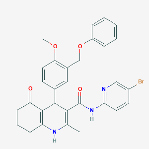 N-(5-bromo-2-pyridinyl)-4-[4-methoxy-3-(phenoxymethyl)phenyl]-2-methyl-5-oxo-1,4,5,6,7,8-hexahydro-3-quinolinecarboxamide