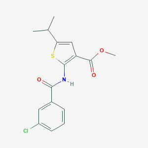 molecular formula C16H16ClNO3S B450267 Methyl 2-[(3-chlorobenzoyl)amino]-5-isopropyl-3-thiophenecarboxylate 