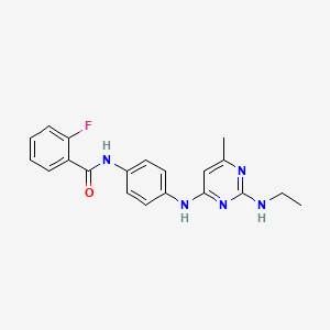 N-(4-{[2-(ethylamino)-6-methylpyrimidin-4-yl]amino}phenyl)-2-fluorobenzamide