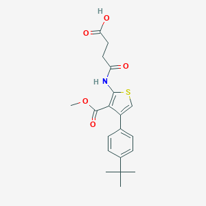 molecular formula C20H23NO5S B450268 4-{[4-(4-Tert-butylphenyl)-3-(methoxycarbonyl)thien-2-yl]amino}-4-oxobutanoic acid 