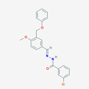 molecular formula C22H19BrN2O3 B450271 3-bromo-N'-[4-methoxy-3-(phenoxymethyl)benzylidene]benzohydrazide 