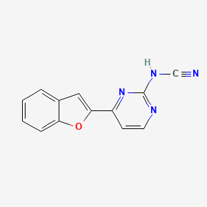 molecular formula C13H8N4O B4502728 [4-(1-苯并呋喃-2-基)-2-嘧啶基]氰胺 