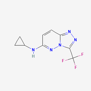 molecular formula C9H8F3N5 B4502729 N-cyclopropyl-3-(trifluoromethyl)-[1,2,4]triazolo[4,3-b]pyridazin-6-amine 