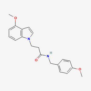 N-(4-methoxybenzyl)-3-(4-methoxy-1H-indol-1-yl)propanamide