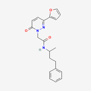 molecular formula C20H21N3O3 B4502744 2-(3-(furan-2-yl)-6-oxopyridazin-1(6H)-yl)-N-(4-phenylbutan-2-yl)acetamide 