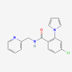 molecular formula C17H14ClN3O B4502754 4-chloro-N-(2-pyridinylmethyl)-2-(1H-pyrrol-1-yl)benzamide 