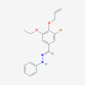 molecular formula C18H19BrN2O2 B450276 4-(Allyloxy)-3-bromo-5-ethoxybenzaldehyde phenylhydrazone 