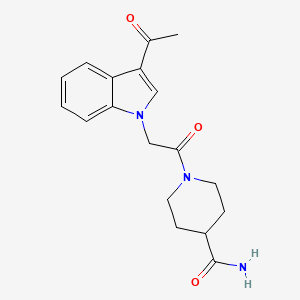 1-[(3-acetyl-1H-indol-1-yl)acetyl]piperidine-4-carboxamide