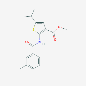 molecular formula C18H21NO3S B450278 Methyl 2-[(3,4-dimethylbenzoyl)amino]-5-isopropylthiophene-3-carboxylate 
