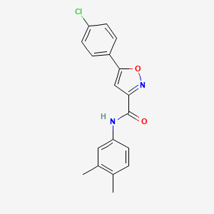 molecular formula C18H15ClN2O2 B4502790 5-(4-氯苯基)-N-(3,4-二甲苯基)-3-异恶唑甲酰胺 