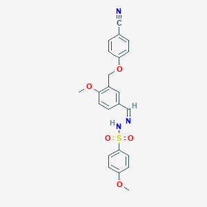 molecular formula C23H21N3O5S B450280 N'-{3-[(4-cyanophenoxy)methyl]-4-methoxybenzylidene}-4-methoxybenzenesulfonohydrazide 