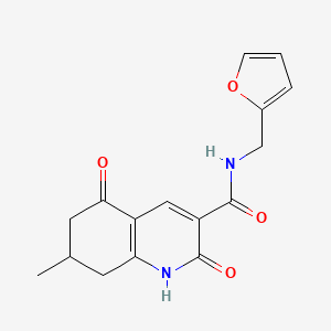 molecular formula C16H16N2O4 B4502805 N-(furan-2-ylmethyl)-7-methyl-2,5-dioxo-1,2,5,6,7,8-hexahydroquinoline-3-carboxamide 