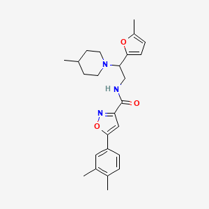 5-(3,4-dimethylphenyl)-N-[2-(5-methylfuran-2-yl)-2-(4-methylpiperidin-1-yl)ethyl]-1,2-oxazole-3-carboxamide