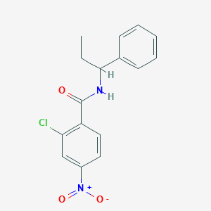 molecular formula C16H15ClN2O3 B450282 2-chloro-4-nitro-N-(1-phenylpropyl)benzamide 