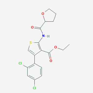 molecular formula C18H17Cl2NO4S B450289 Ethyl 4-(2,4-dichlorophenyl)-2-[(tetrahydrofuran-2-ylcarbonyl)amino]thiophene-3-carboxylate 