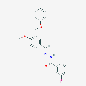 3-fluoro-N'-{(E)-[4-methoxy-3-(phenoxymethyl)phenyl]methylidene}benzohydrazide