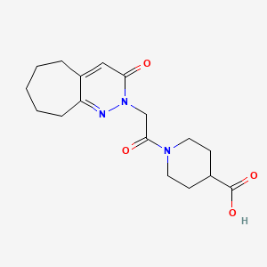 molecular formula C17H23N3O4 B4502907 1-[(3-氧代-3,5,6,7,8,9-六氢-2H-环庚[c]哒嗪-2-基)乙酰]-4-哌啶甲酸 