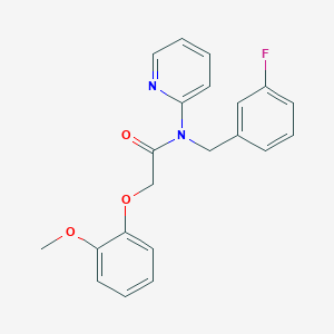 molecular formula C21H19FN2O3 B4502909 N-[(3-FLUOROPHENYL)METHYL]-2-(2-METHOXYPHENOXY)-N-(PYRIDIN-2-YL)ACETAMIDE 