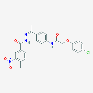2-(4-chlorophenoxy)-N-[4-(N-{3-nitro-4-methylbenzoyl}ethanehydrazonoyl)phenyl]acetamide
