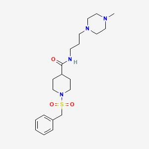 molecular formula C21H34N4O3S B4502923 1-(benzylsulfonyl)-N-[3-(4-methyl-1-piperazinyl)propyl]-4-piperidinecarboxamide 