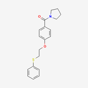 molecular formula C19H21NO2S B4502935 1-{4-[2-(phenylthio)ethoxy]benzoyl}pyrrolidine 