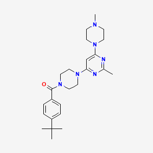 molecular formula C25H36N6O B4502972 4-[4-(4-Tert-butylbenzoyl)piperazin-1-yl]-2-methyl-6-(4-methylpiperazin-1-yl)pyrimidine 