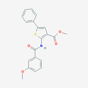 molecular formula C20H17NO4S B450298 Methyl 2-{[(3-methoxyphenyl)carbonyl]amino}-5-phenylthiophene-3-carboxylate 