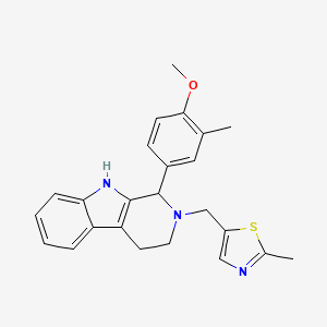 molecular formula C24H25N3OS B4502988 1-(4-methoxy-3-methylphenyl)-2-[(2-methyl-1,3-thiazol-5-yl)methyl]-2,3,4,9-tetrahydro-1H-beta-carboline 