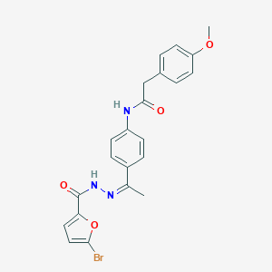 molecular formula C22H20BrN3O4 B450299 N-{4-[N-(5-bromo-2-furoyl)ethanehydrazonoyl]phenyl}-2-(4-methoxyphenyl)acetamide 